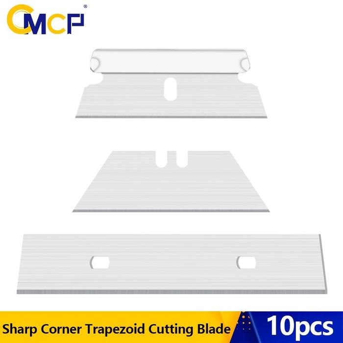 Razor Scraper Blade 10pcs Sharp Corner Trapezoid Cutting Blade Carbon