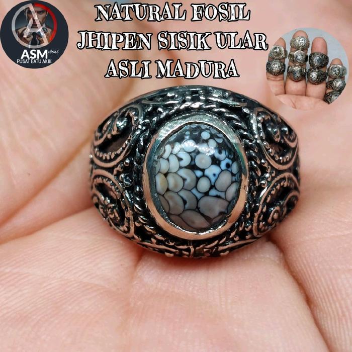 CINCIN BATU AKIK NATURAL JHIPEN SISIK ULAR ASLI MADURA 100%