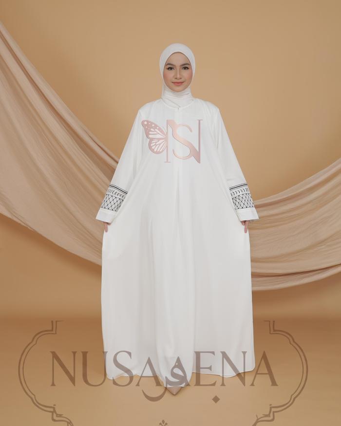 Nusaena - Annisa Abaya Gamis Umroh Haji Bordir Tangan Palestine