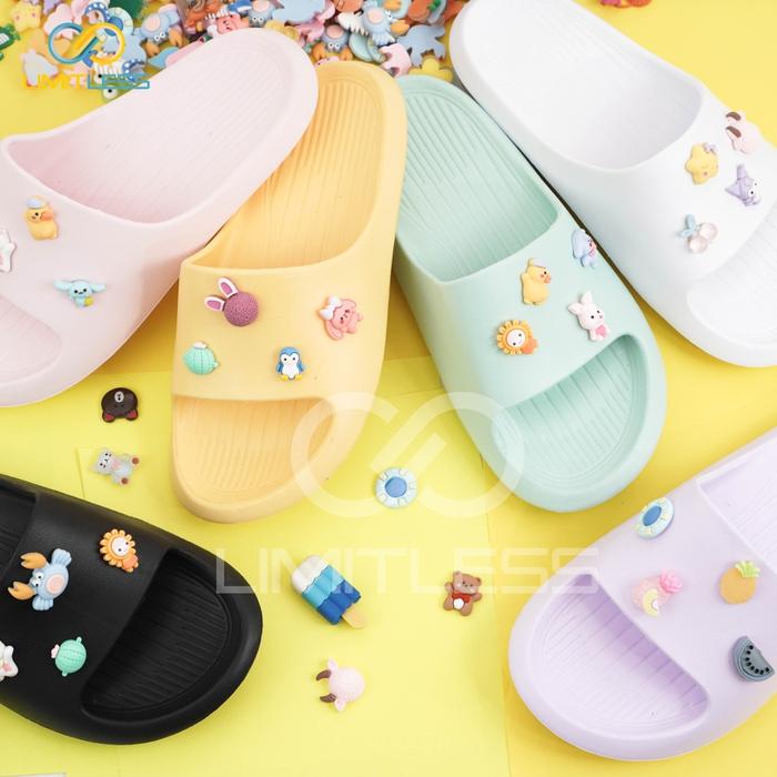 Limitless - Sandal Cewek Slip On Jelly Stiker 3D - Size 36-40