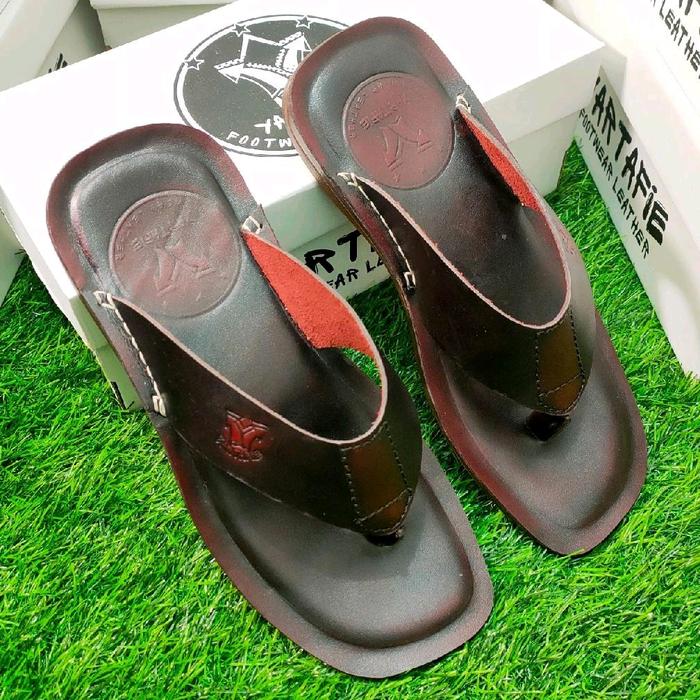 SANDAL YARTAFIE - SANDAL KULIT PRIA - KULIT SAPI ASLI 100% - YARTAFIE 001 ( PRODUKSI SENDIRI ) sanda