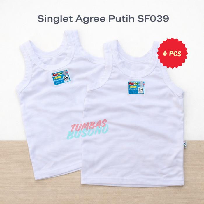 [ 6PCS ] Singlet Agree SF039 | Singlet Anak Tanggung 5 -12 tahun SINGLET ANAK SD/KAOS DALAM SD/KAOS 