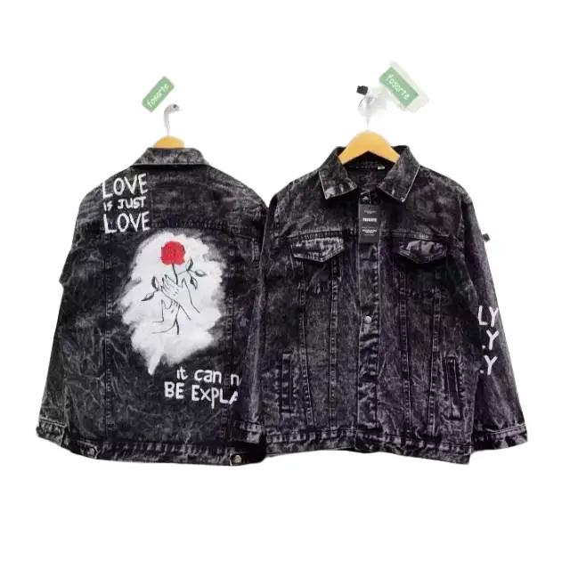 FOSARTE ROSE - JAKET LUKIS PAINTING DENIM JEANS