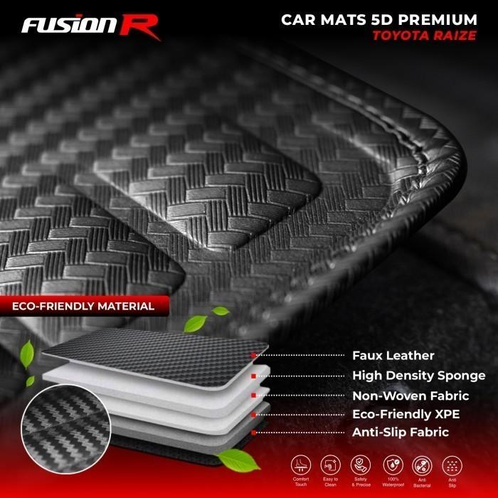 Fusion R Karpet Mobil 5D Raize / Karpet Lantai Mobil Premium Car Carpet Carbon New Model