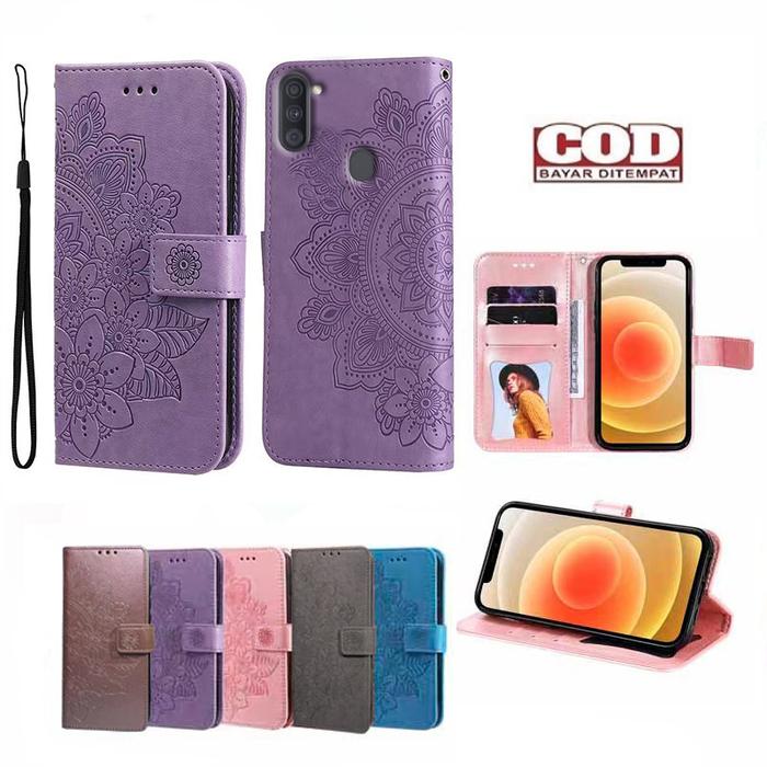 Samsung Galaxy A11/M11 Leather case dompet Flip 3 in 1 Fungsi Motif Bunga matahari PU Dompet Keranja