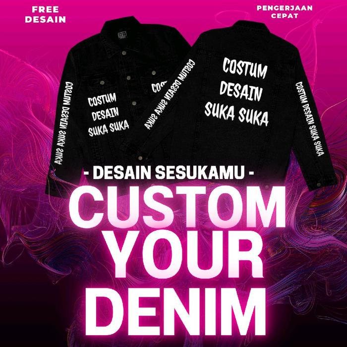 SMH Jaket Denim Costum Desain Suka-suka
