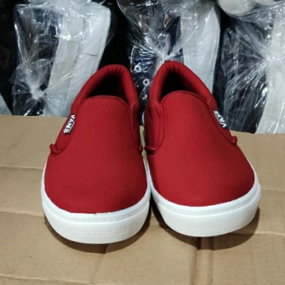 Sepatu Slip On Vans Sepatu Slop Pria Sepatu Pria Murah Slop Pria - Merah, 39