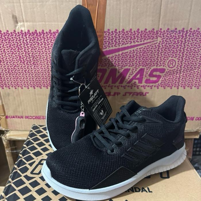 SEPATU SEKOLAH PRO ATT HITAM PUTIH TALI PI600