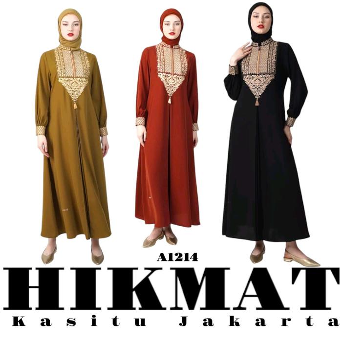 hikmat a1214 abaya & scarft hikmat original kaftan cantik mewah