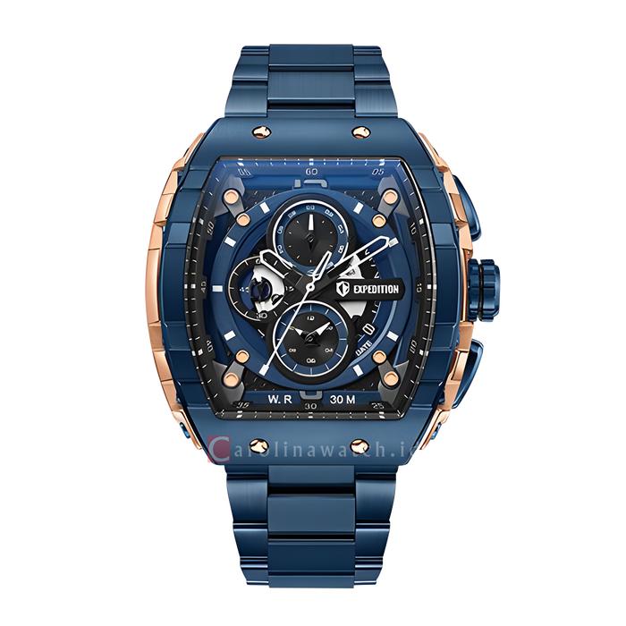 Jam Tangan Pria Expedition Exp Chronograph EX 6782 MCBURBU1 Blue Dial Blue Stainless Steel Strap