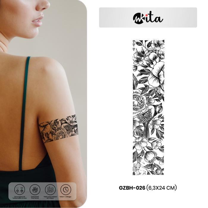 Tato temporer premium semi permanen tattoo fruit ink tatto arm band tatoo temporary - GZBH-026