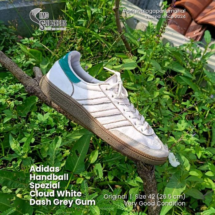 Adidas Handball Spezial Putih Hijau Gum Sepatu Sneakers Unisex Second Original