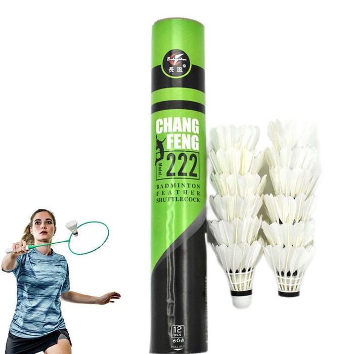 12Pcs Badminton Shuttlecock White Duck Feather Flying