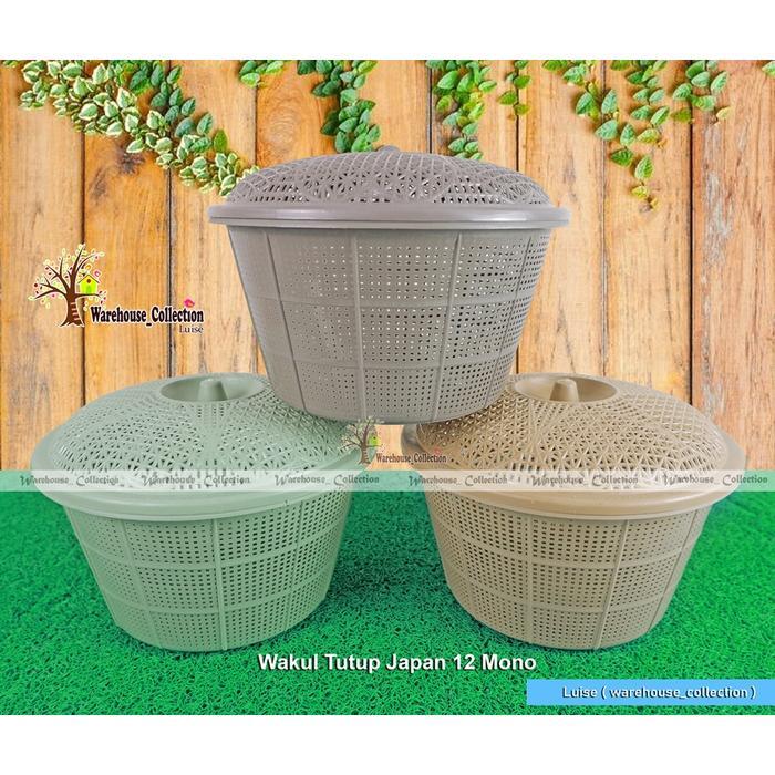 (3-6 Pcs) Wakul Japan Tutup 12" ERIKO SAIGON/MONO/ Tempat Berkat/ Bakul Nasi Hajatan Tebal Kuat Besa