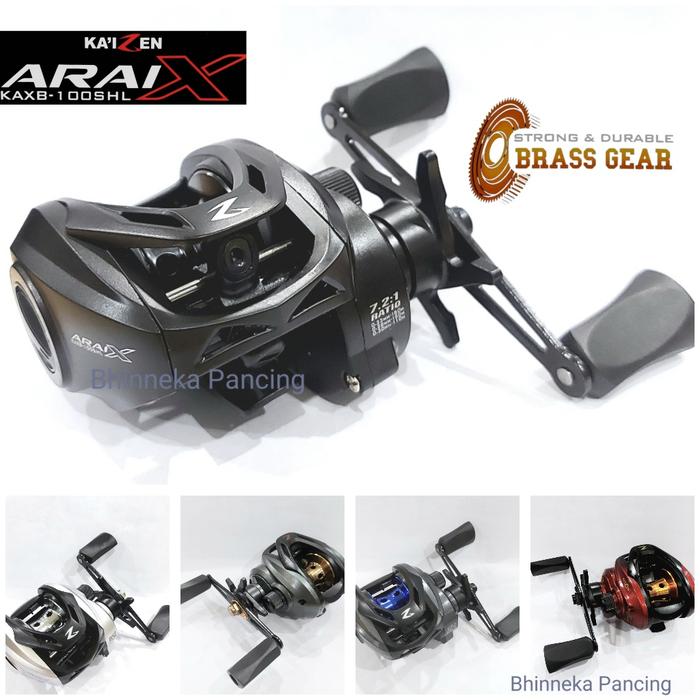 Reel BC Kaizen ARAI-X 100SHL | Gear Ratio 7.2:1 | Handle Kiri | Bearing 3+1 | Reel Baitcasting | Ree