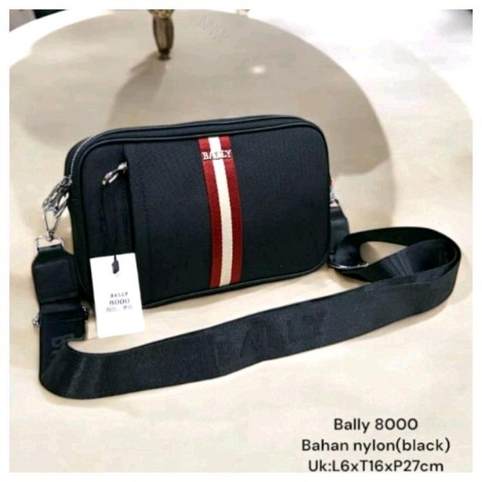 Bally Tas Selempang 8000 Bahan Nylon Hitam Uk L6xT16xP27cm Desain Elegan dan Fungsional Slingbag Coc