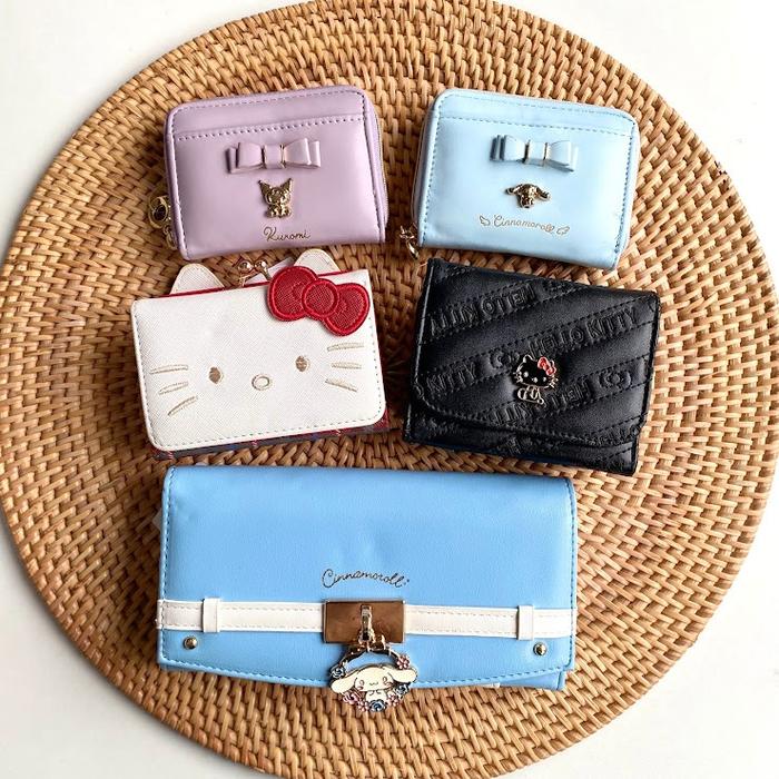New Dompet Kepala Kulit Tempat Penyimpanan Uang Kertas Card Id Karakter Kartun Sanrio Kuromi My Melo