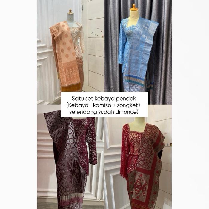 Satu set Kebaya pendek /(kebaya+kamisol+songket+selendang ronce)