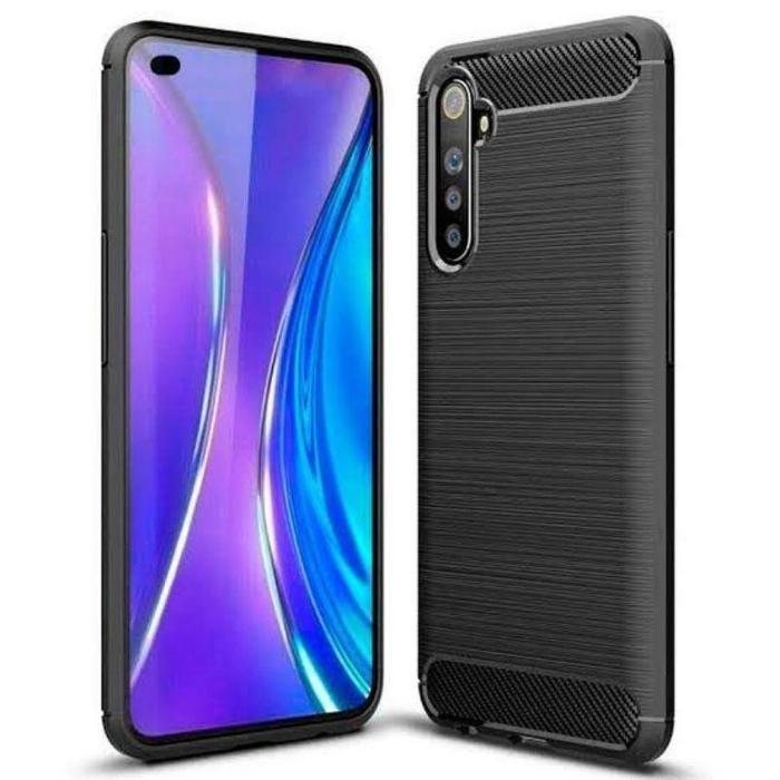 COMPATIBLE WITH REALME 6 CASE SLIM FIT CARBON SOFTCASE MULTI CASING - Hitam, Realme 6