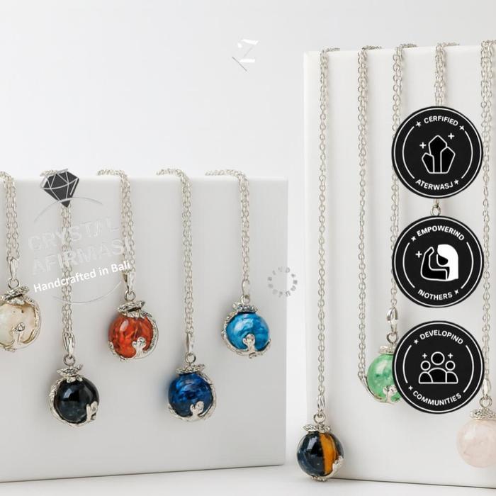 Zupazupazuu - JAWA BALI COLLECTION FENGSHUI Kalung Bola Naga Weton Batu Mantra Kristal Kelahiran Bat