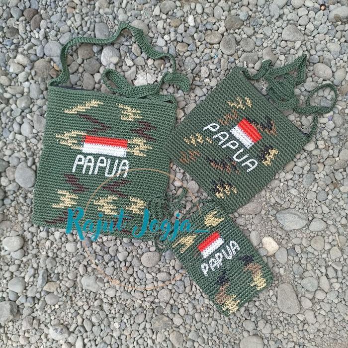 tas noken papua/tas rajut papua Selempang Pria