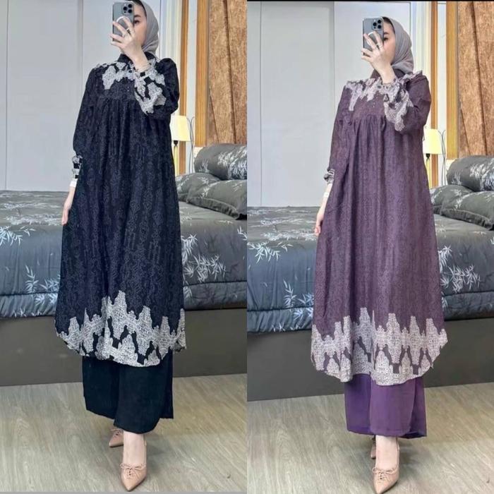 Set Tunik dan Celana / One Set Tunik / Set Tunik One Set / Set Baju Muslim / Set Tunik Panjang Dan C