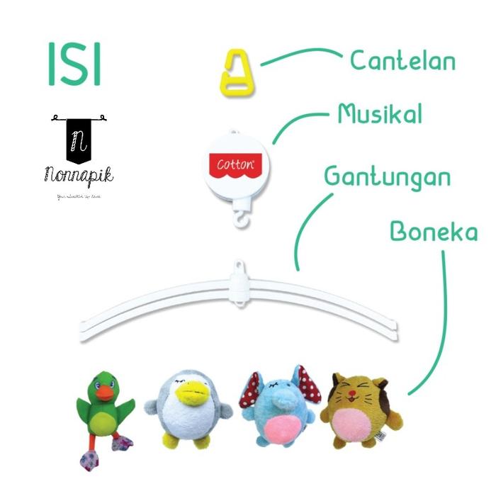 Cotton Musical Travel Mobile mainan box stroller carseat bayi