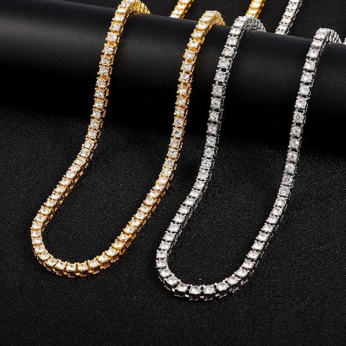 Iced Out Classic Micro Tennis Necklace 4mm Iced Out CZ Tennis Chain