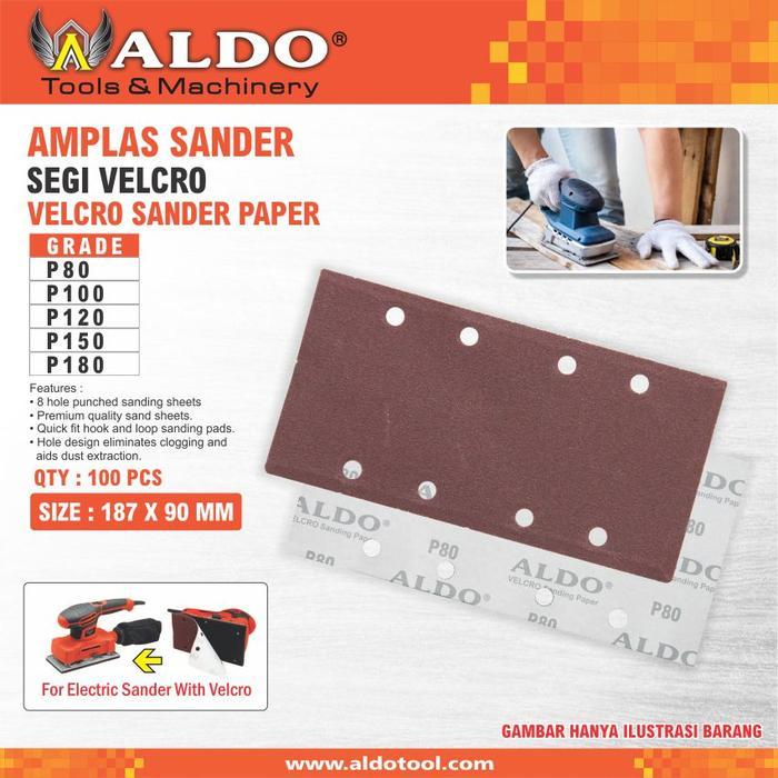 AMPLAS SANDER SEGI VELCRO 90 X 187 MM / KERTAS AMPLAS SEGI ALDO