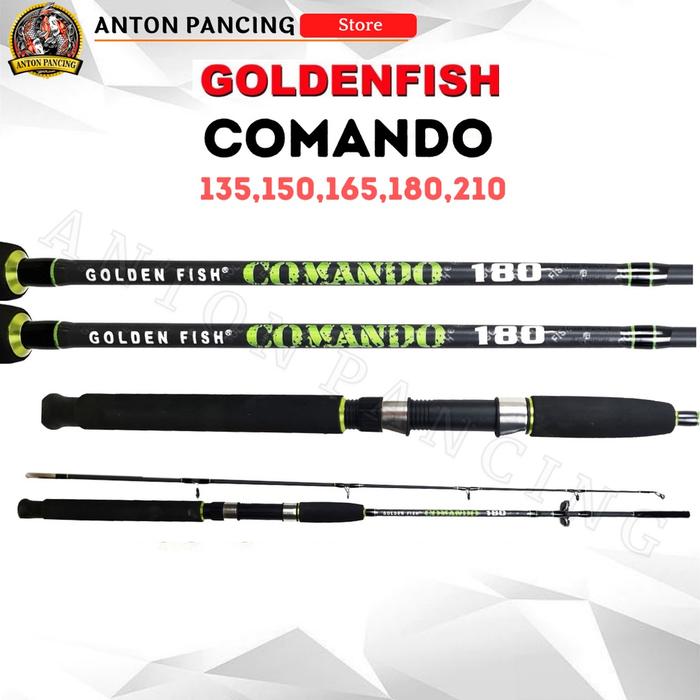 Joran Pancing Golden Fish Comando 135 150 165 180 210 240 CM Action Medium 8-15lb Fiber Solid Lentur
