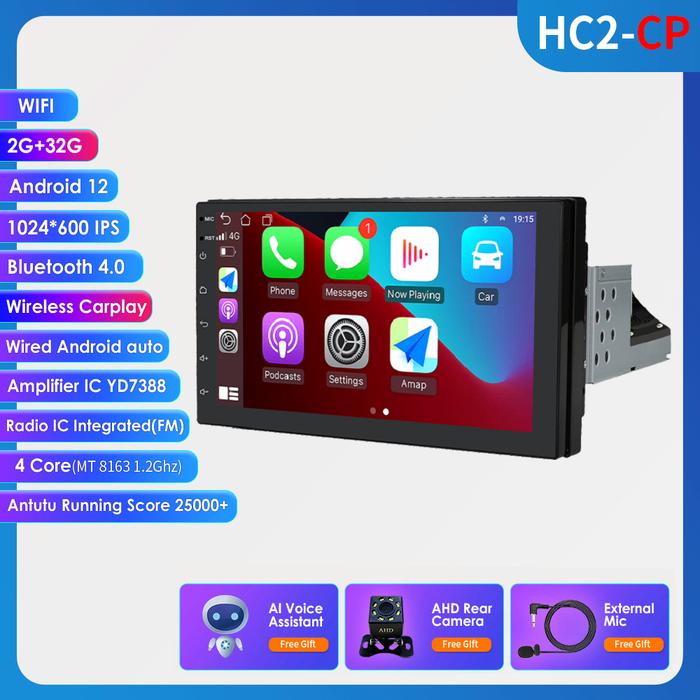 1Din Android 12 Car Radio 7Inch Universal Unit head Stereo Auto