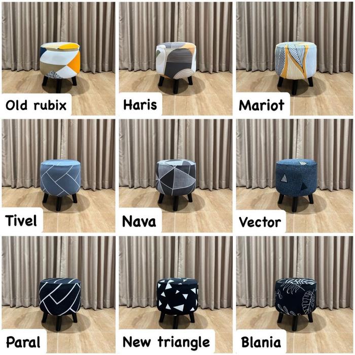 Sarung Stool Bulat Cover Sofa Puff Bulat Bahan Polyester Elastis Melindungi Stool Dan Puff dari Koto