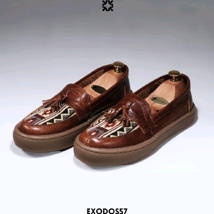 EXODOS57 | Sepatu Sneakers Kulit - New Sintuwu Brown Shoes Casual