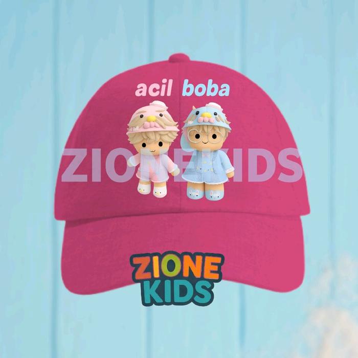 ZIONEKIDS Topi anak Acilpink x Bobarose Roblox Youtube Hat Anak Laki Laki Perempuan Viral Free Nama 