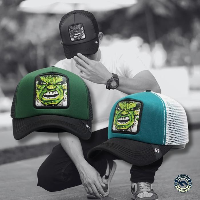 Huelguista Hulk Doraemon dtf trucker cap topi jaring original pria