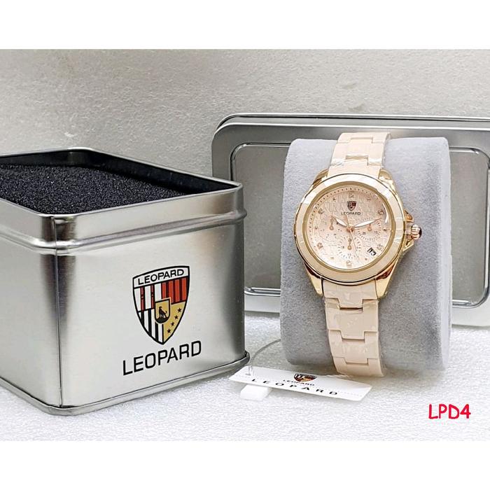 Jam Tangan Wanita LEOPARD 6238 Rantai Keramik Original