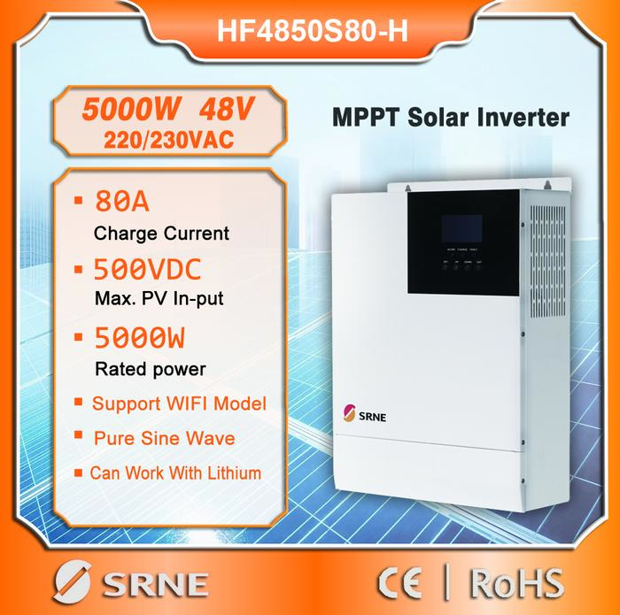 SRNE 5000W 48V Hybrid Solar Inverter 220V/230VAC Pure Sine Wave