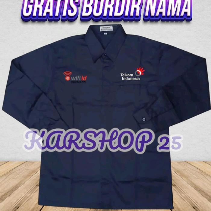 SERAGAM TELKOM INDONESIA ATASAN BAJU TELKOM INDONESIA KEMEJA BORDIR TELKOM KEMEJA WIFI ID TELKOM