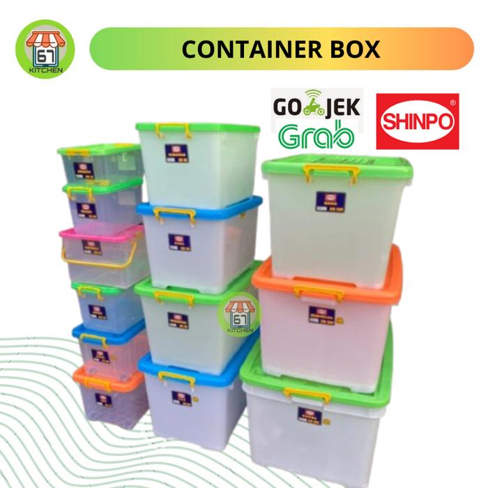 SHINPO - Container Box 8-10-15-25-30-45-60-70-95-130-150-195 Liter Container Penyimpanan Wadah Penyi
