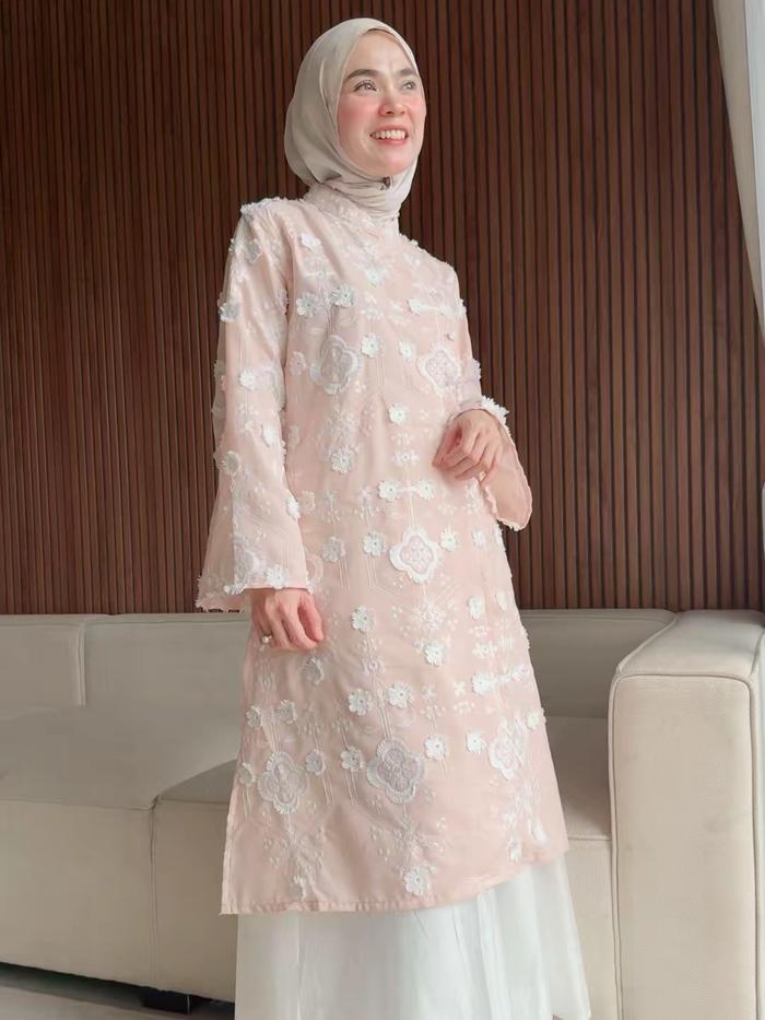 SAKURA Tunik Lebaran Katun Bordir
