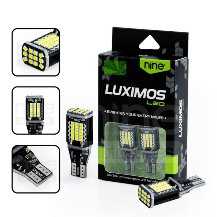 NINE LUMINOSLED T10/T15/T16 GS2 48 TITIK CANBUS SUPER TERANG UNTUK LAMPU SEIN DAJJAL MOTOR LAMPU MUN