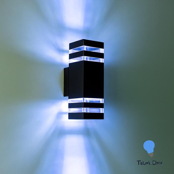 LAMPU DINDING KOTAK CAHAYA BIRU LAMPU PILAR LAMPU OUTDOOR LAMPU INDOOR LAMPU HIAS LAMPU TAMAN LED
