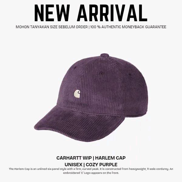 Carhartt WIP Harlem Cap Unisex Topi Baseball Unisex Warna Ungu Lembut untuk Pria dan Wanita Original