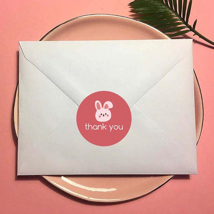(27AN.ID) Stiker Label Thank You H787 Stiker Bulat Untuk Tempel di Packaging Stiker Terima Kasih  Se