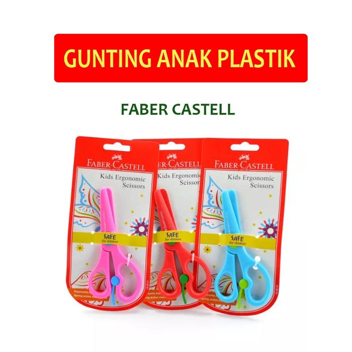 Faber Castell Gunting Anak Plastik Kid Scissor Gunting Faber Castel Plastic Children Scissors Kids E
