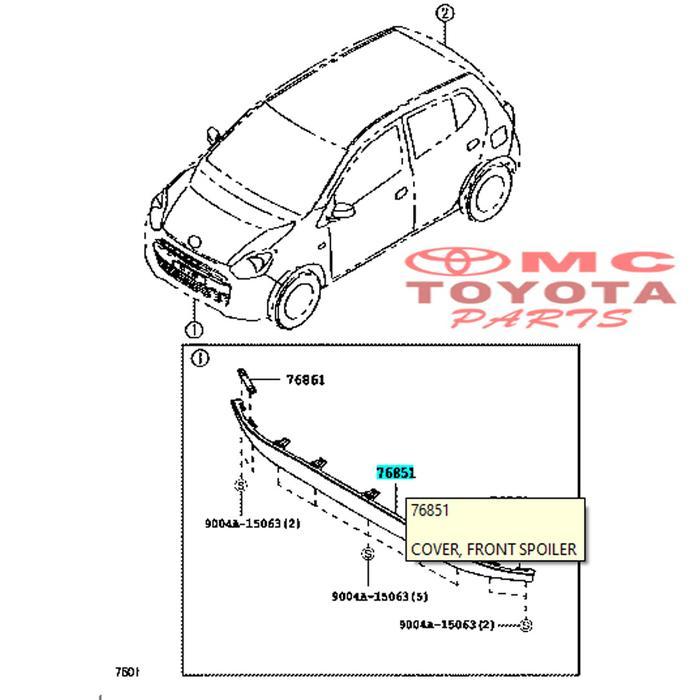 Karet Bumper Bemper Depan Bawah Agya Ayla 76851-BZ041 R1