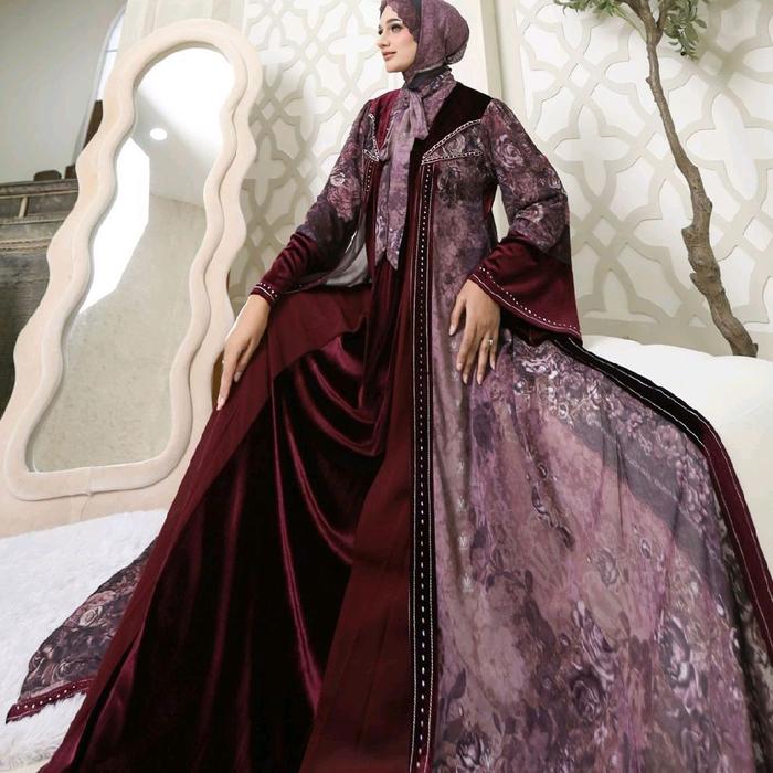 GAMIS GHANIA ALESHA VALERI DAN MISYA  SERIES BY TREVANA PRINTING MUSLIM