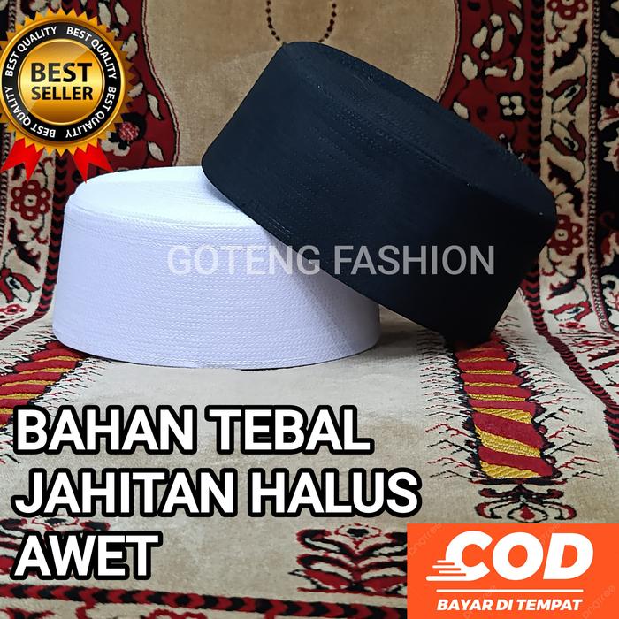 EXCLUSIVE Peci Kopiah Haji Putih Polos Kalbut Kualitas Bagus Harga Murah 1-10