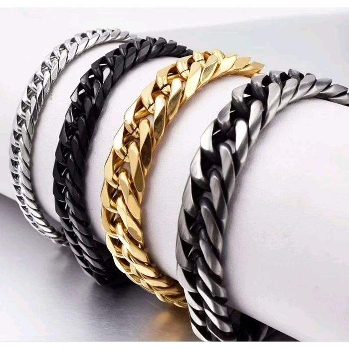 Bracelets Chain Rantai Jumbo Asli Titanium Stain stell 316L Gelang Rantai Pria Wanita Anti Karat & A