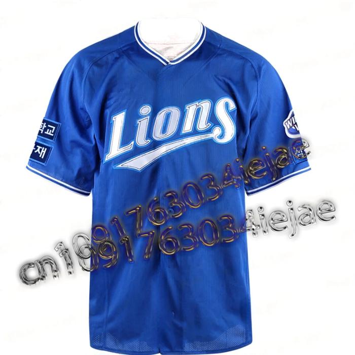 New Arrival Men's Korea 라이온즈 Baseball Lions 2024 Home Baseball Jersey Oversied Player Moto Jersey Fo
